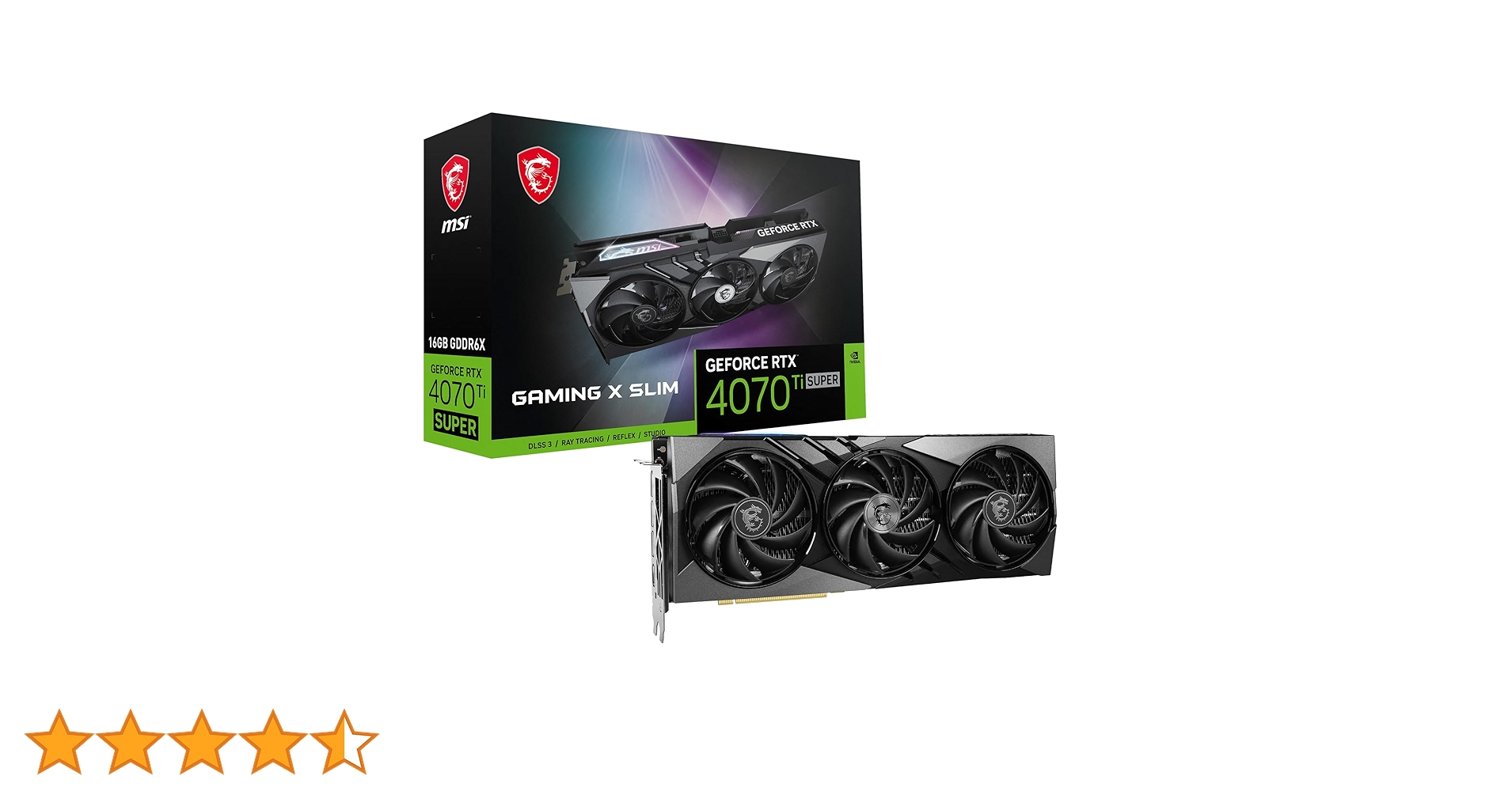 グラフィックボード・グラボ・ビデオカード MSI RTX 4070 Ti SUPER GAMING X SLIM MSI GeForce RTX™ 4070 Ti SUPER 16G GAMING X SLIM